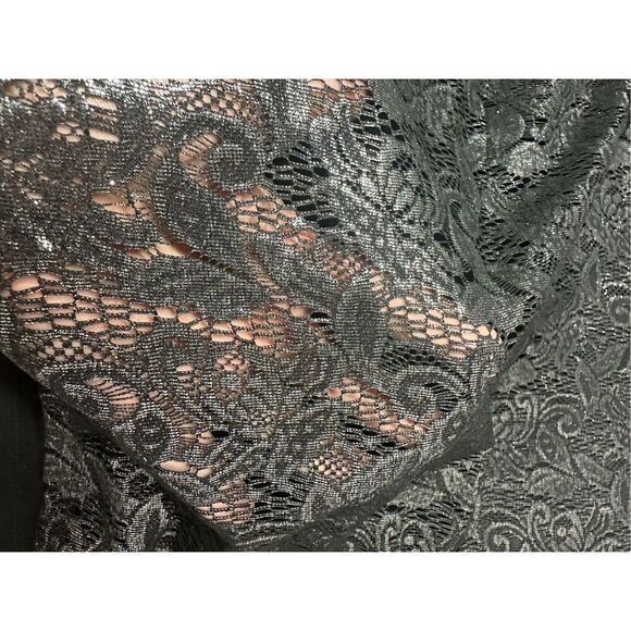 Canda Women’s Bohemian Romantic Tunic Top Silver Lace Pattern Size XL See Notes - Picture 10 of 11